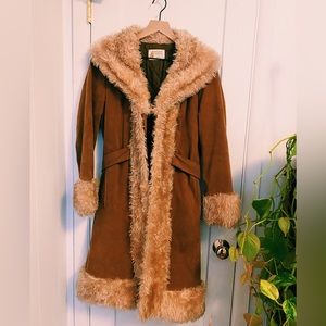 70s Sheepskin-Trim Coat